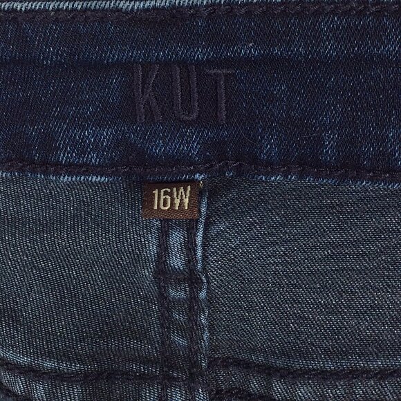 Kut from the Kloth Toothpick Skinny Jeans Womens Size 16W Blue Dark Wash Stretch - Picture 7 of 8
